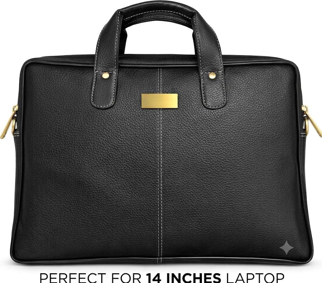 The Executive Pro Briefcase (Black) — genuine leather laptop briefcase (14 - inches) India