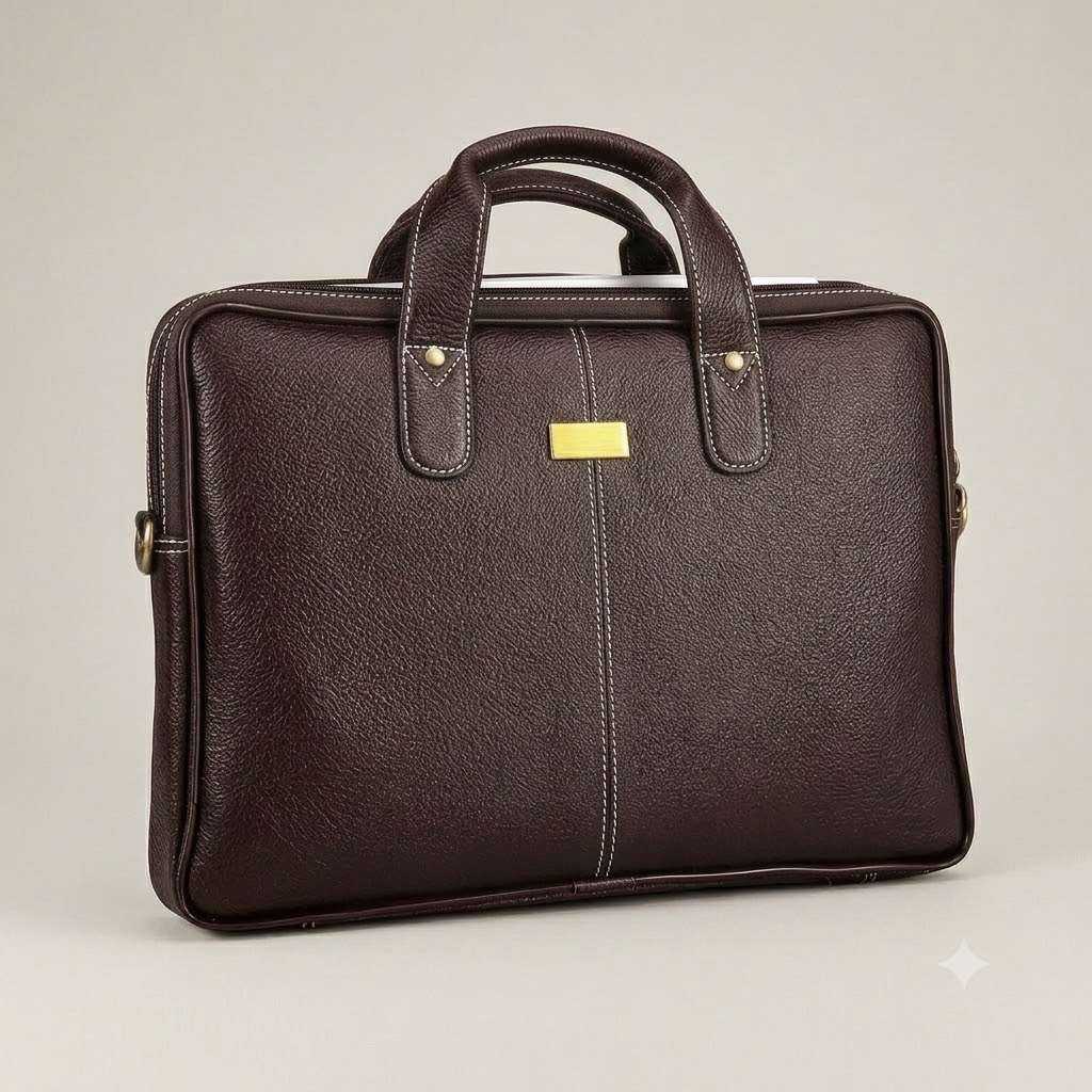 The Executive Pro Briefcase (Brown) — genuine leather laptop briefcase (14 - inches) India
