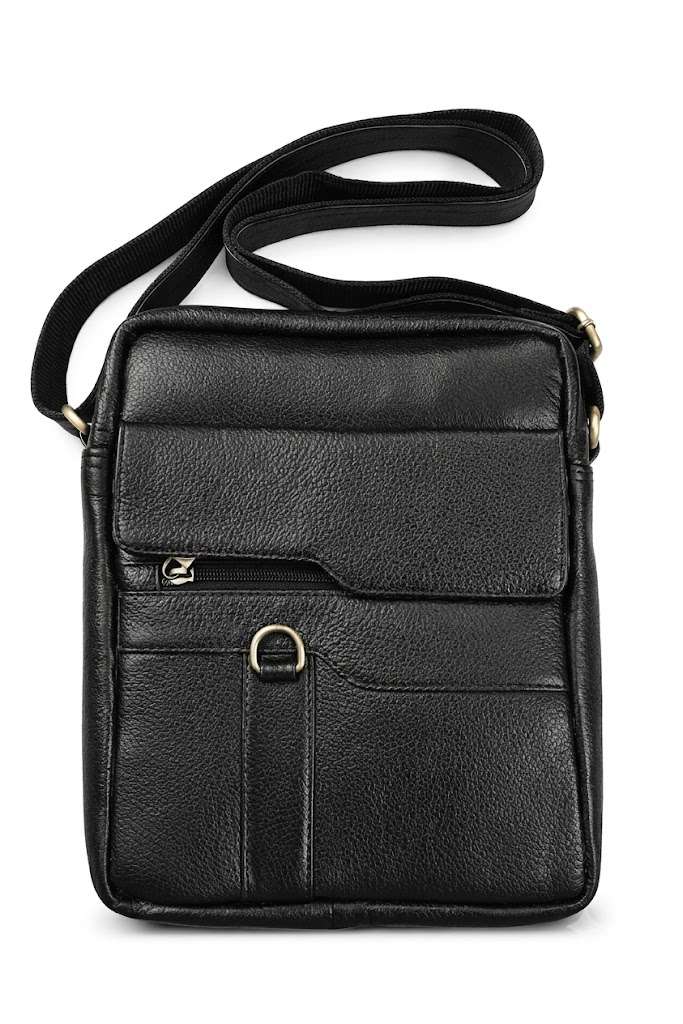The Urban Utility Leather Messenger (Black) — genuine leather leather messenger bag India